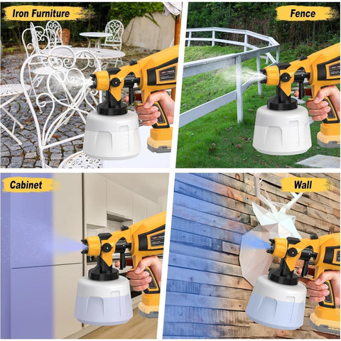 Spray Paint Tool 1000W Electric Spray Gun, Easy to Clean for Furniture Cabinets Fences Walls Doors Garden Chairs