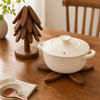 Foldable Tree Shape Wooden Trivet Set, Walnut Wood Heat Resistant Trivets for Hot Dishes, Pots, Teapots, Bowl, 4 Trivets with Storage Stand, Kitchen Hot Pot Holder for Countertop