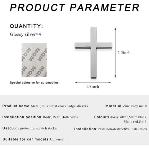 Universal Christian Cross Car Sticker - Weatherproof Exterior Decor Accessory for All Vehicles