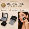 Multi-Pack Natural Plant Fiber Face Oil Blotting Papers with Mirror, Puff & Extra Refill Packs, Oil Absorbing Sheets Prevent Makeup Smudge, Compact Portable Design for Salon, Date Nights & Daily Make