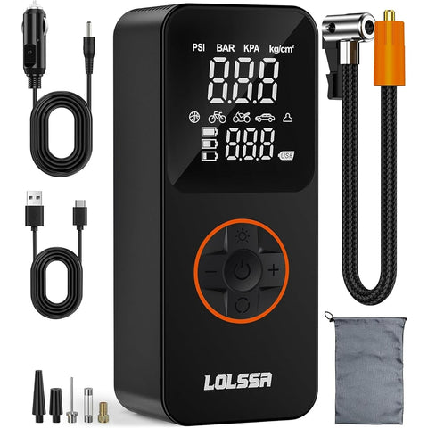 Tire Inflator Portable Air Compressor-Air Pump 20000mAh & 150PSI Rechargeable Power Tool for Car, Motorcycle, Bicycle, Sphere Vehicle with Pressure Gauge, Dual Purpose