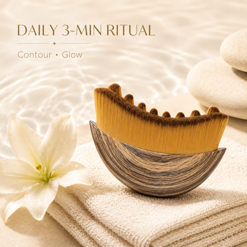 Ergonomic Facial Lymphatic Drainage Brush, Face Contour Massager, Double Chin Reducer for Relieving Facial Fatigue