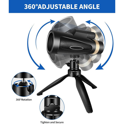 Monocular Telescope 80x100 High Power with Smartphone Adapter Tripod,Larger Vision Monoculars for Adults with BAK4 Prism & FMC Lens, Suitable for Bird Watching Hunting Hiking Camping Wildlife-Black