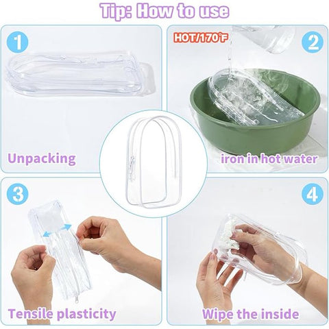 Clear Display Case for Plush Doll - Portable Storage Bag with Keychain, Water and Dust-Resistant, Protective Cover for Collectible Toys (Clear)